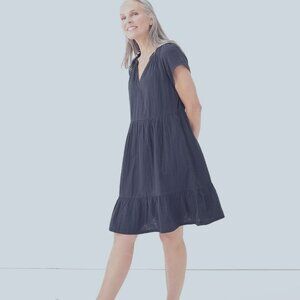 PACT Women's French Navy Coastal Double Gauze Throw-And-Go Dress XL
